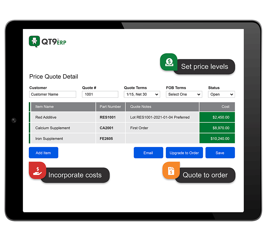 Quoting Software QT9 ERP